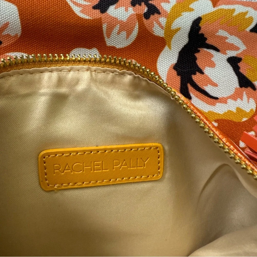 Rachel Pally Floral Zip Clutch Orange Canvas Tassel Travel Casual